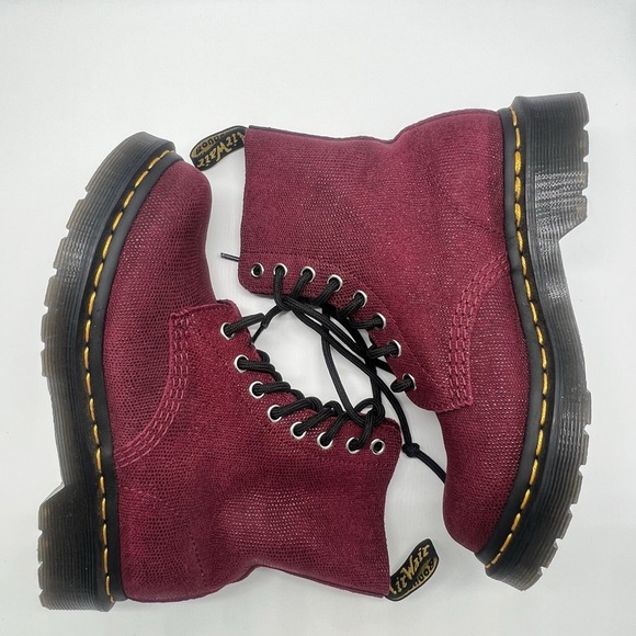 Dr. Martens 1460 Pascal Leather Boot Cherry Glitter Ray US Size 5 - Picture 14 of 16
